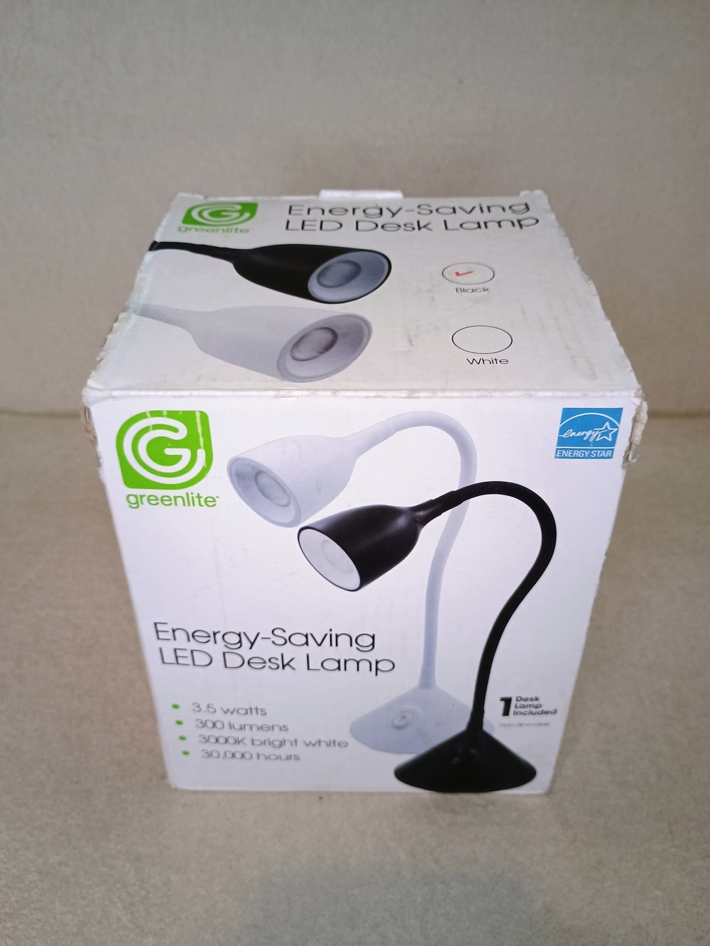 Greenlite Energy-Saving LED Desk Lamp - Black 18" Tall With Flexible Neck